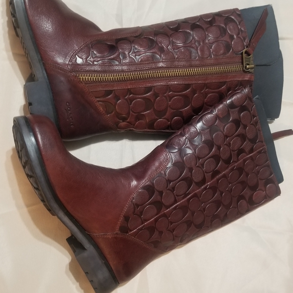 Brown coach boots size 10B